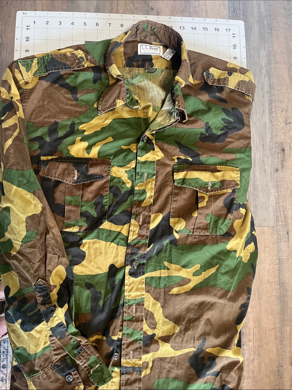 L.L. Bean Men's Camouflage shirt  - Green/Brown